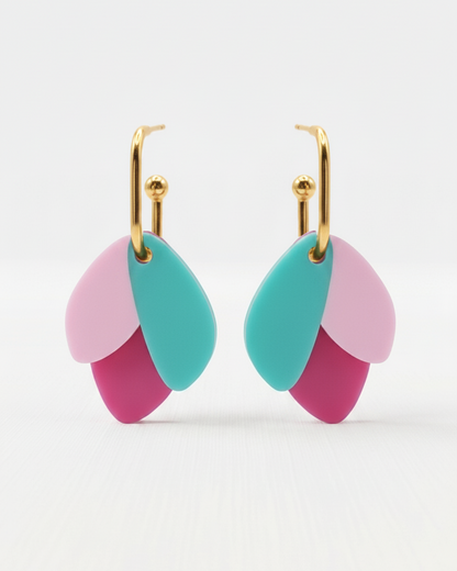 pendientes_ali_rosa_turquesa_fondo blanco acero dorado