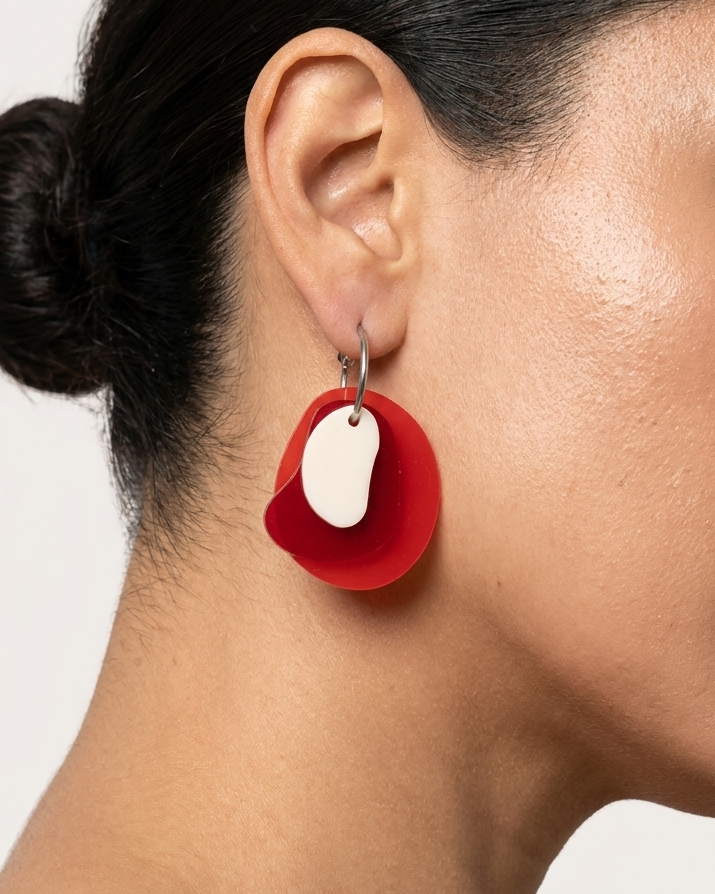 aros cappa aptiqa mix rojo puestas joyas de autor