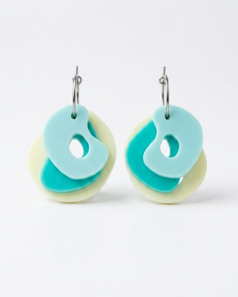 pendientes cappa aptiqa mix turquesa statement jewelry